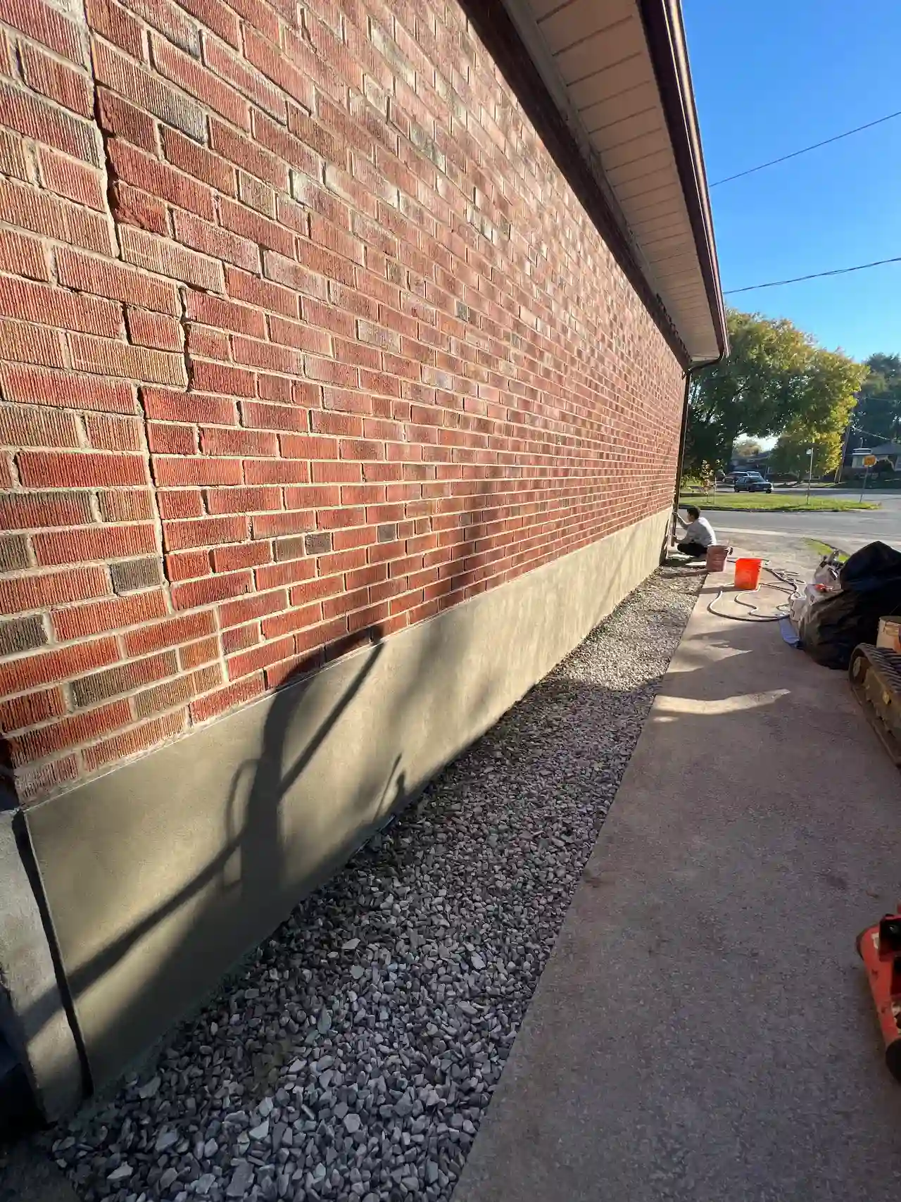 Exterior waterproofing and drainage on a Toronto home by Cornerstone
